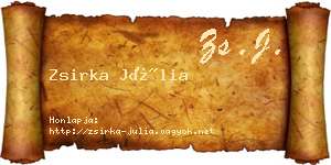 Zsirka Júlia névjegykártya
